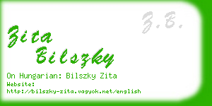 zita bilszky business card